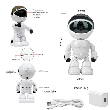 Caméra Robot WiFi 1080P – Surveillez Votre Maison 24h/24, Où Que Vous Soyez